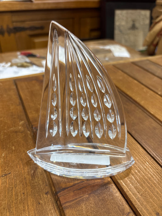 SMALL WATERFORD GLASS SAIL BOAT