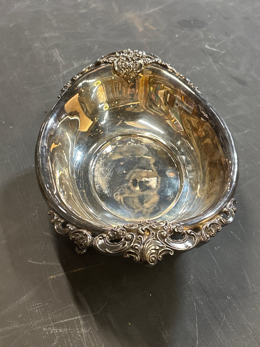 SILVER PLATE OVAL FOOTED DISH