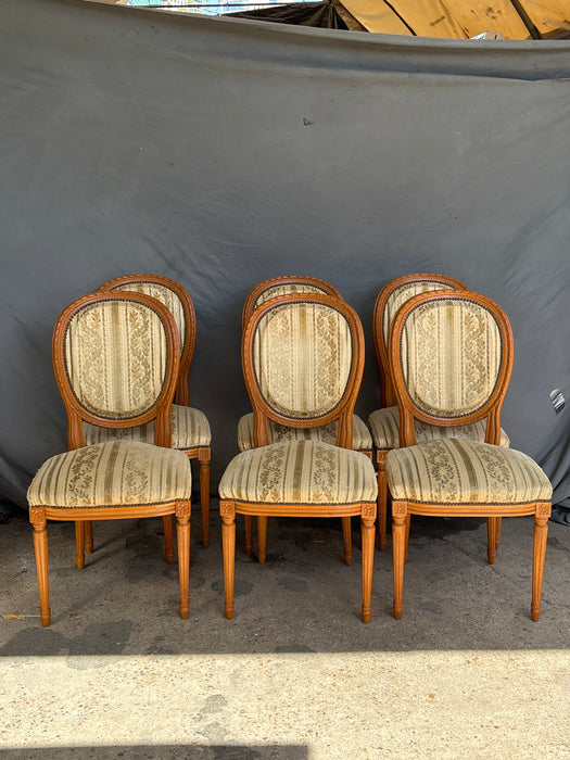 SET OF 6 LOUIS XVI WALNUT CHAIRS