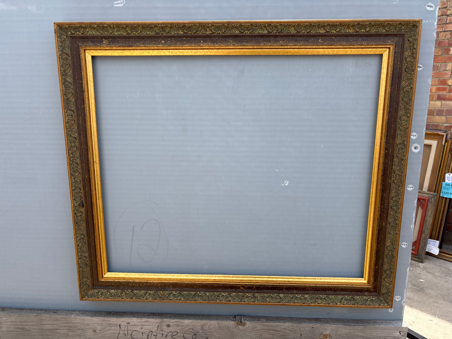 20”W 24”L CARVED VERDI GRIS FRAME WITH GOLD FILET