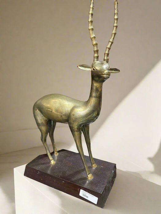 MID CENTURY SOLID BRASS GAZELLE
