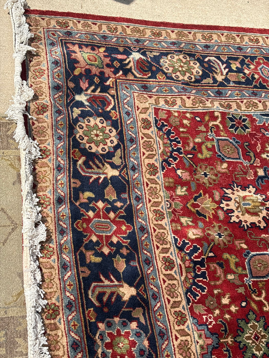 DARK BLUE AND RED PERSIAN HAND TIED RUG