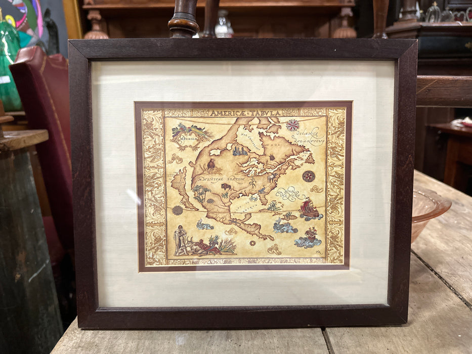 NATIVE AMERICAN FRAMED MAP