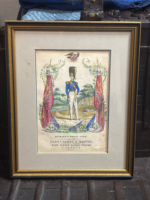 MEDIUM BLACK AND GOLD FRAMED "HEWITTS QUICK STEP PERFORMANCE" PLAY BILL
