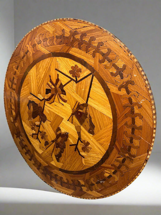 INLAID TRAMP ART ROUND TABLE TOP