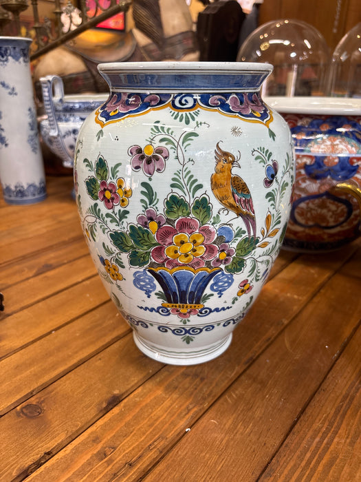 MEDIUM WIDE POLYCHROME DELFT VASE