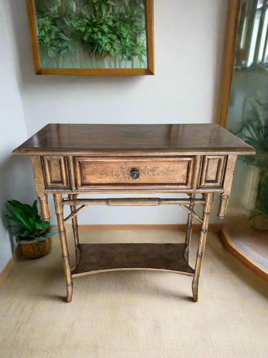 FAUX BAMBOO TABLE WITH DRAWER