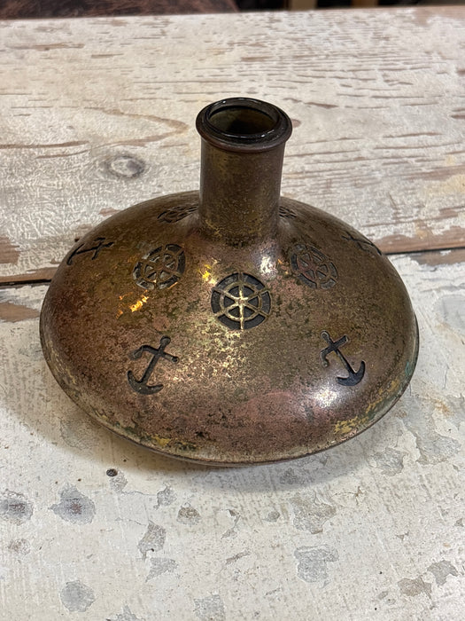 SWEDISH BRASS CLAD BOTTLE