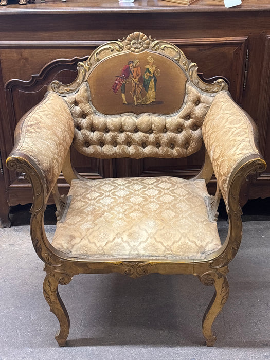 GILT LOUIS XV ARMCHAIR