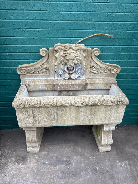 CONCRETE LION HEAD FOUNTAIN