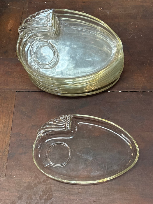 SET OF 11 GLASS OVAL DISHES