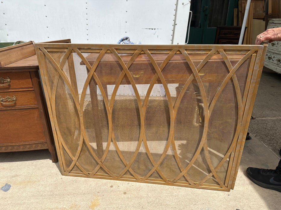 HEAVY WOOD REGENCY GOLD IRON FIRE SCREEN