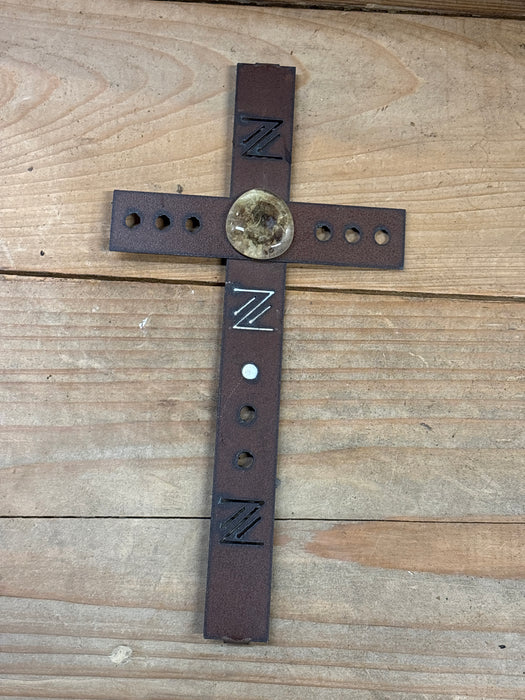SMALL RUSTY TIN CROSS