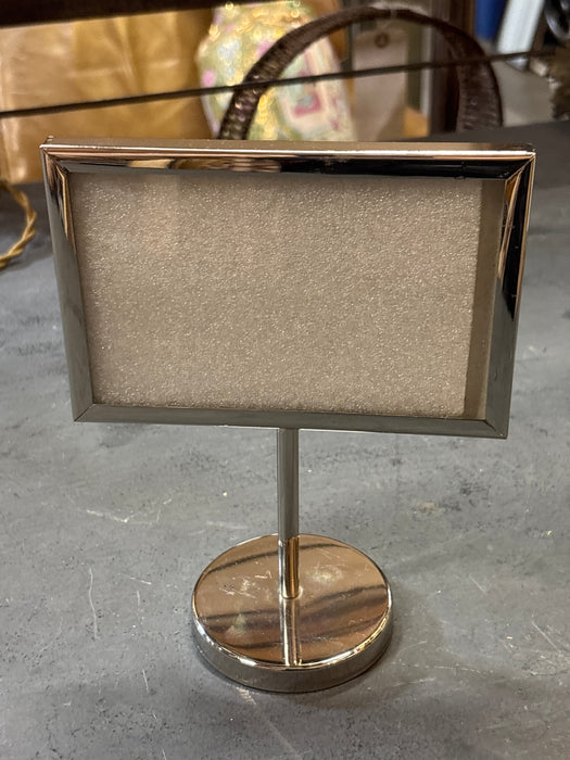 SMALL TABLE TOP SILVER FRAME ON STAND