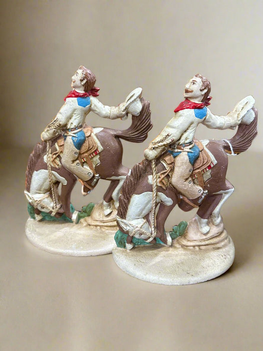 PAIR OF IRON COWBOY BOOKENDS