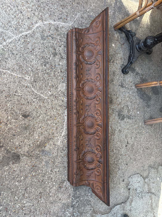 LARGE TIN AND WOOD WALL SHELF