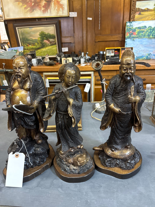 SET OF 3 BRONZE IMMORTALS  FU-LU-SH0U