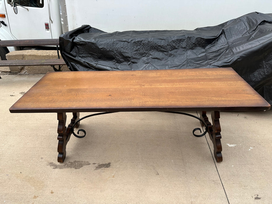 SPANISH BAROQUE IRON STRETCHER TABLE