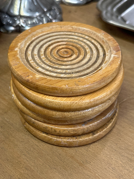 SET OF 4 WOOD COASTERS