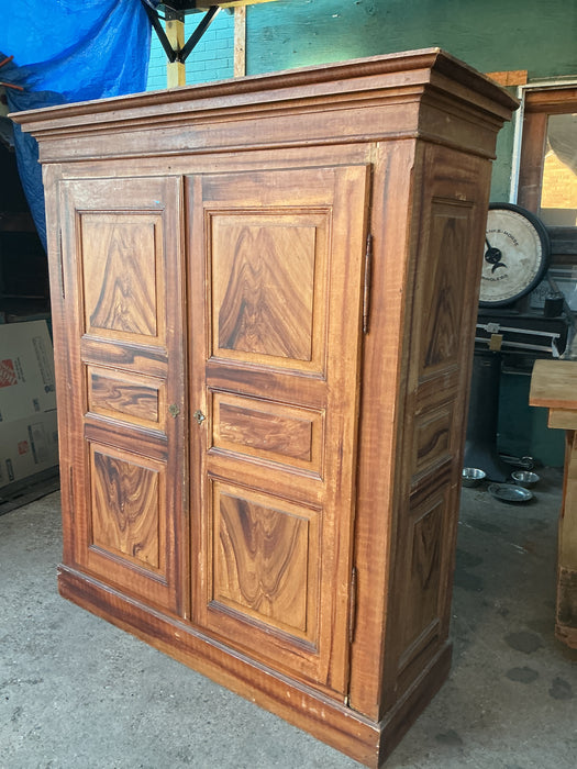 LARGE EUROPEAN 2 DOOR FAUX GRAIN ARMOIRE