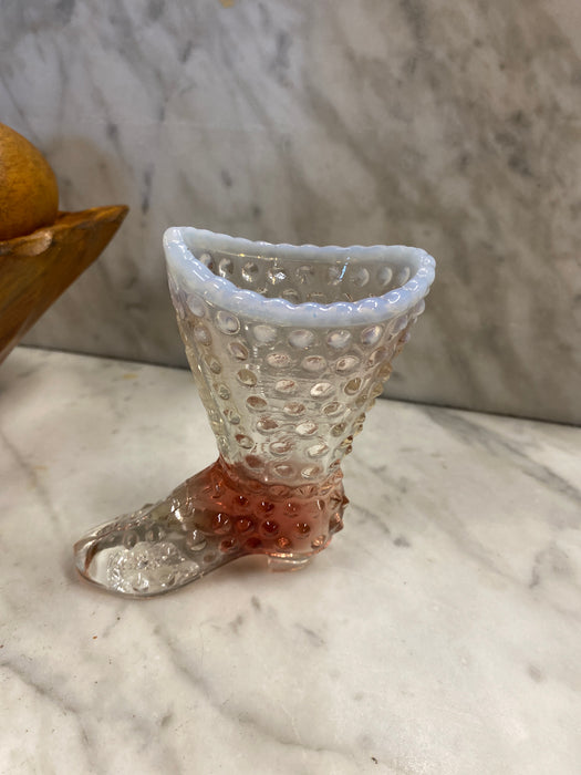 FENTON OPALESCENT HOBNAIL BOOT TOOTHPICK HOLDER