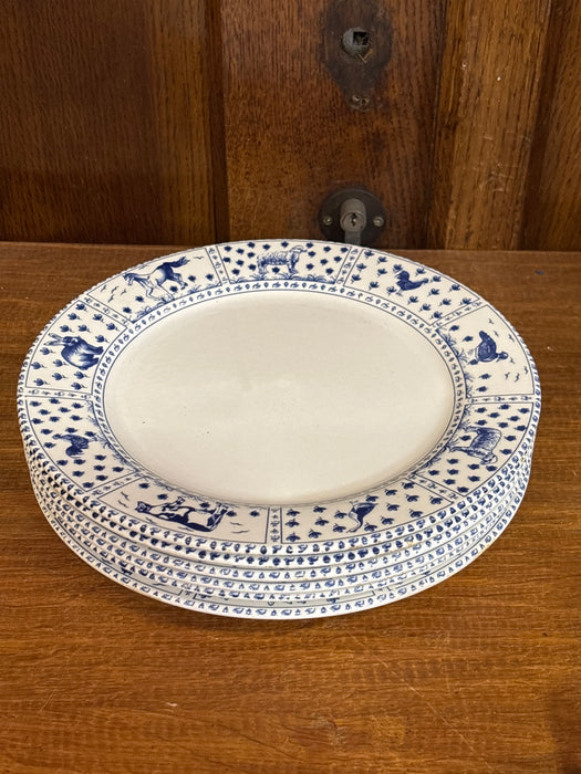 BLUE AND WHITE ANIMAL PLATE 1 OF 6