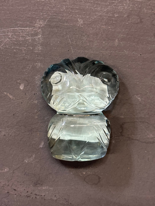 CRYSTAL AQUAMARINE OWL FIGURE