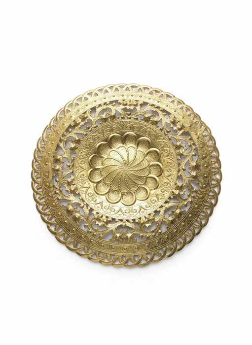 LARGE RETICULATED BRASS TRAY