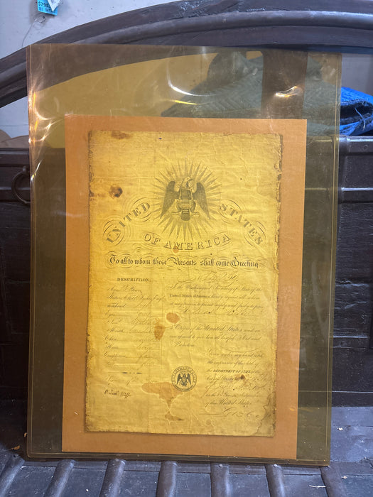 FRAMED AMERICAN PASSPORT FROM 1859
