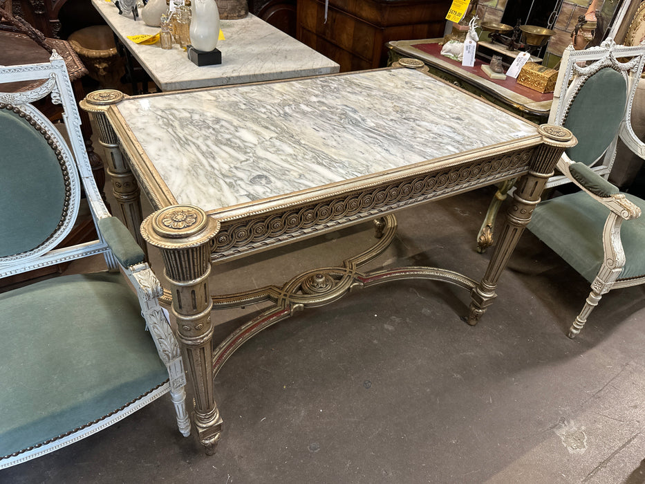 LOUIS XVI MARBLE TOP CENTER TABLE