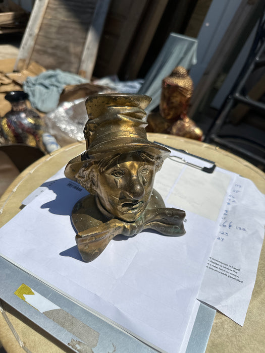 BRASS CLOWN HEAD