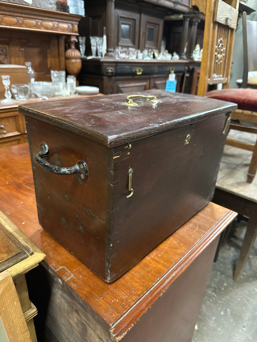 WOOD BOX WITH BRASS HARDWARE