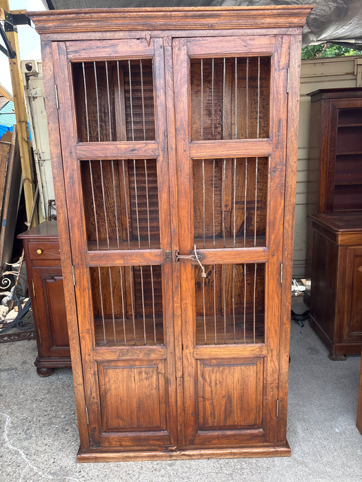 INDIAN TEAK BOOKCASE WITH BARS
