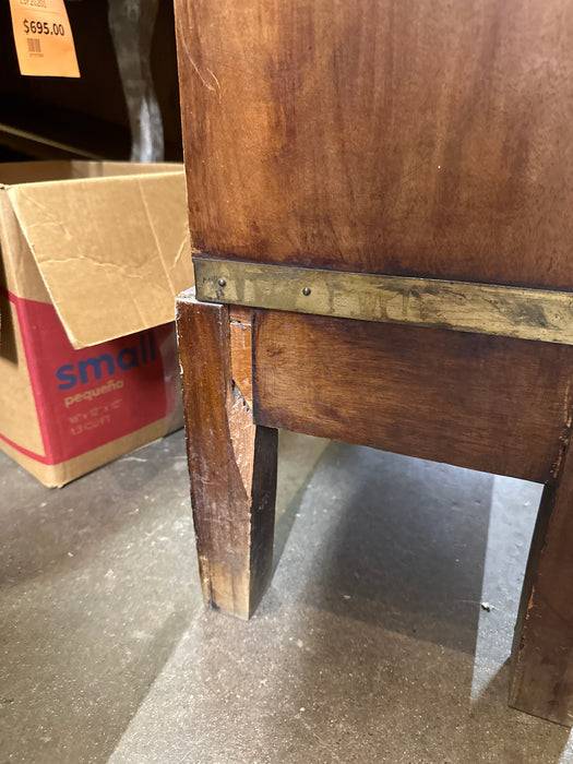 3 STACK GLOBE WERNICKE MAHOGANY COLOR BOOKCASE WITH LEG AS FOUND