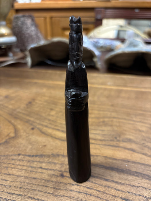 SMALL CARVED WOOD MAN STATUE