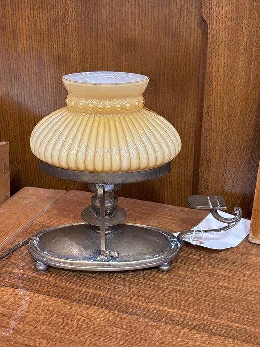 PETITE BRASS ITALIAN ALADDIN STYLE CASED GLASS OVAL SHADE LAMP
