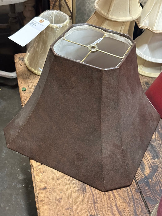 AS FOUND BROWN FAUX LEATHER SHADE