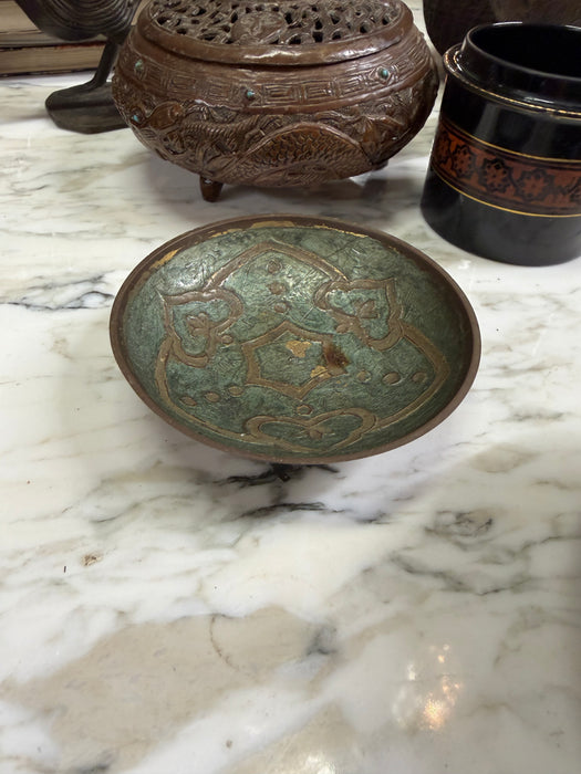 SMALL INDIAN BRASS TRINKET DISH