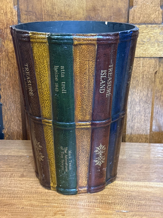 TALL BOOK THEMED TRASH BASKET