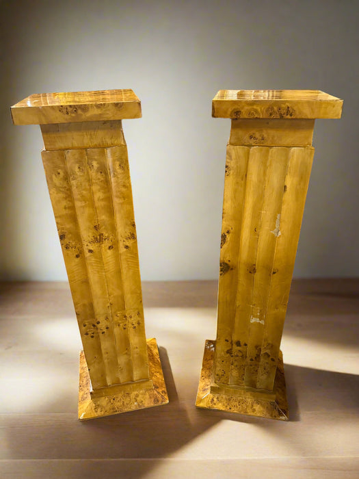 SINGLE AS IS ART DECO BIRD'S EYE MAPLE PEDESTAL