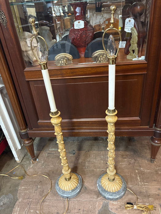 PAIR OF TALL RESIN BUFFET LIGHTS