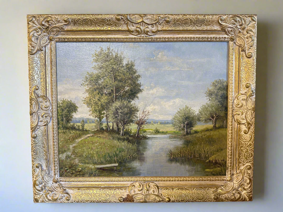 PAUL HAGER STREAM OIL PAINTING