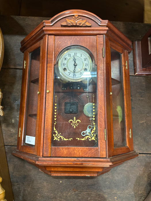 SMALL MAHOGANY REGULATOR WALL CLOCK