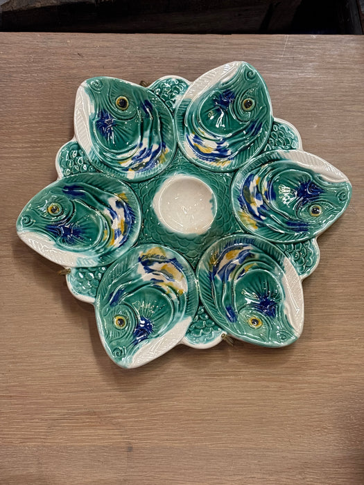 GREEN FISH OYSTER PLATE 1 OF 3
