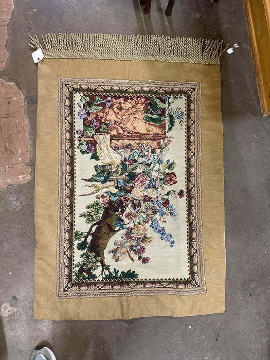 TAPESTRY WITH FLOWERS TREE AND BIRDS