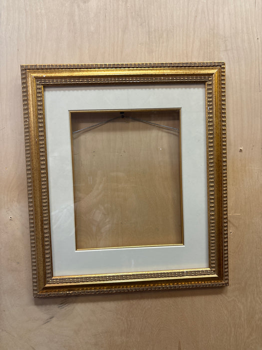 SMALL FANCY GOLD FRAME WITH WHITE MATTE