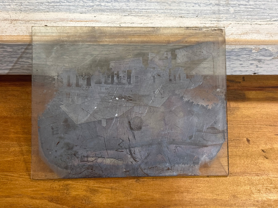 GLASS SLIDE OF OLD HOUSE - AS FOUND