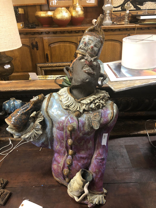 GLAZED BLACK TORSO ART PIECE