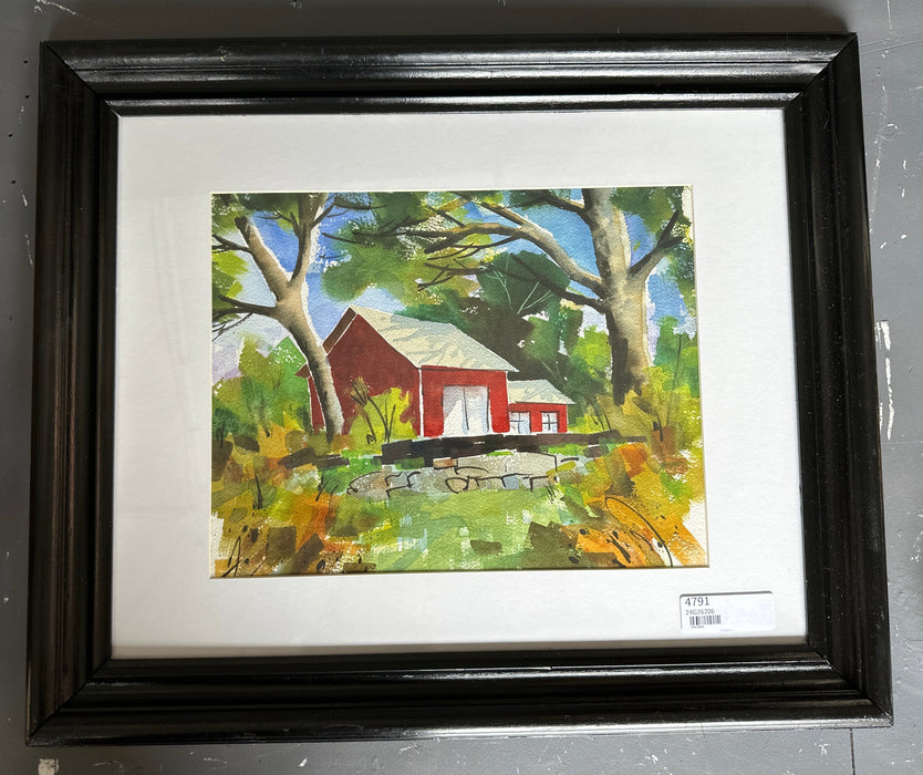 MCM BARN WATER COLOR PAINTING