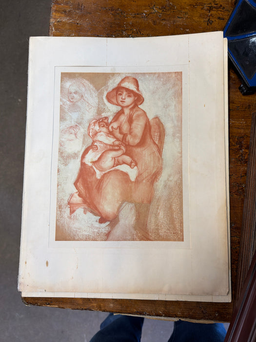RENOYR PRINT OF WOMAN BREASTFEEDING